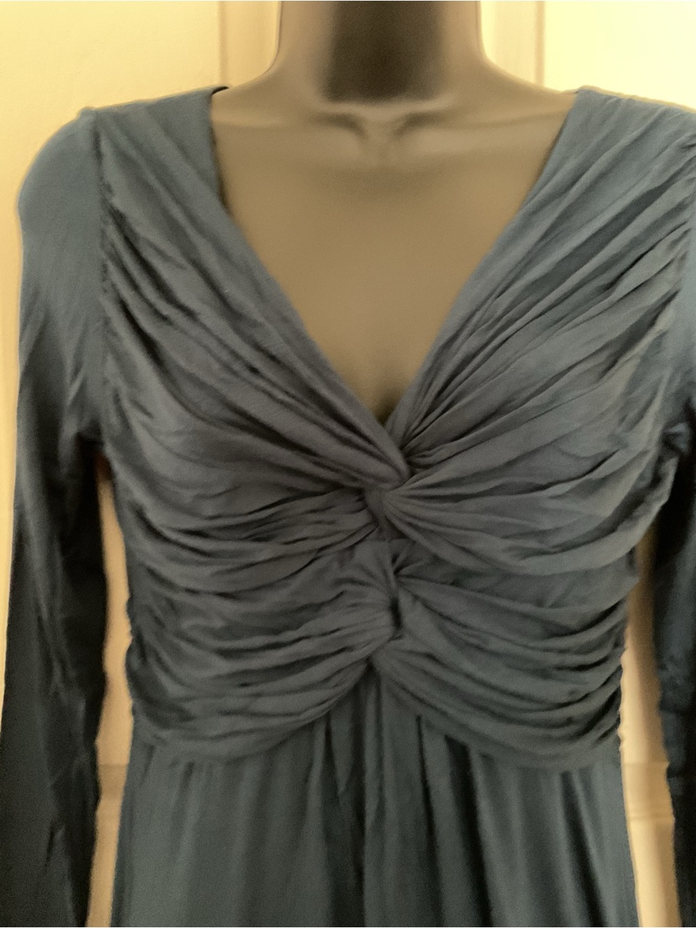 Anthropologie Midnight Navy Ruched Wrap Top